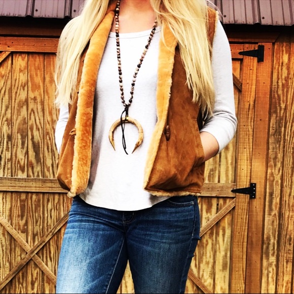 Vintage Jackets & Blazers - Vintage leather hippie vest